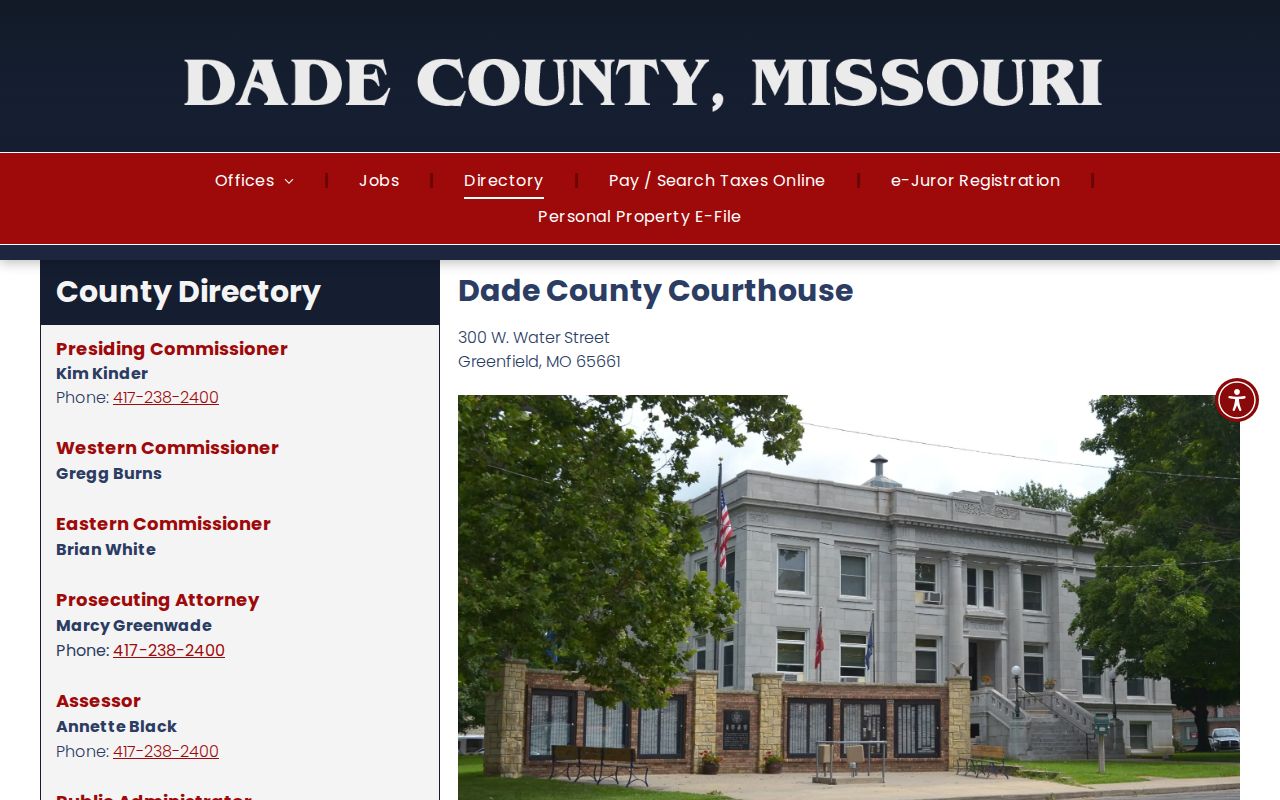 Dade County Sheriff's Office directory used for release-record contact